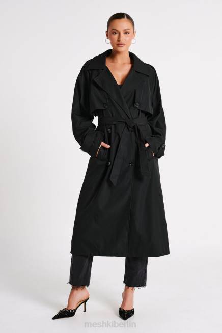 Kleidung Meshki Andreas übergroßer Trenchcoat Schwarz 2F8B1615