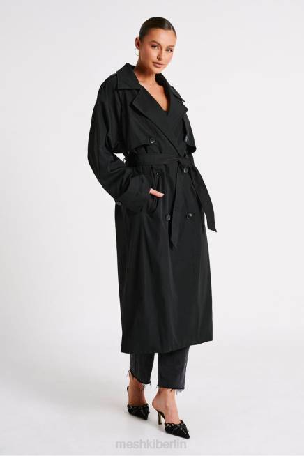 Kleidung Meshki Andreas übergroßer Trenchcoat Schwarz 2F8B1615