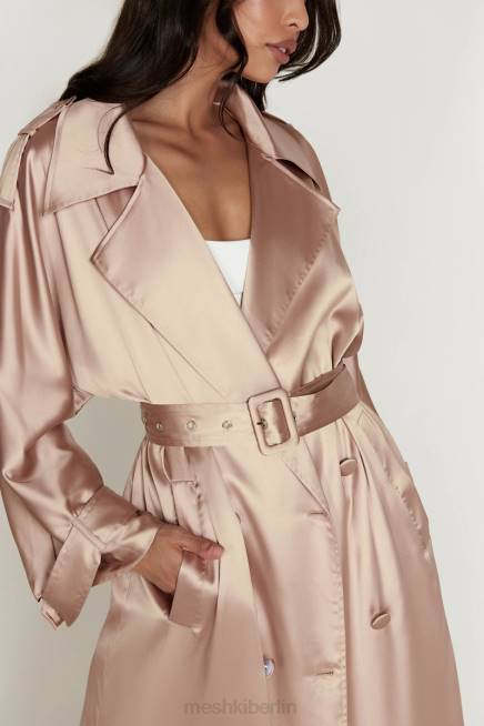 Kleidung Meshki Azaela-Satin-Trenchcoat Sekt 2F8B1654