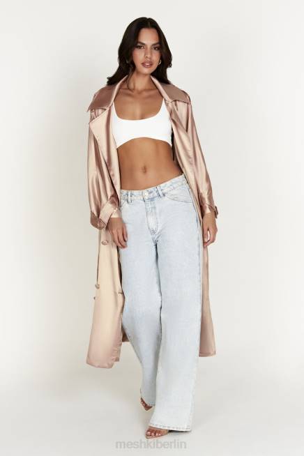 Kleidung Meshki Azaela-Satin-Trenchcoat Sekt 2F8B1654