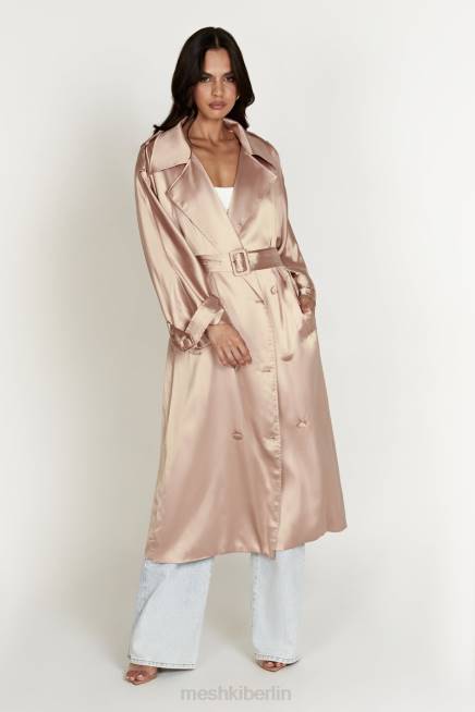 Kleidung Meshki Azaela-Satin-Trenchcoat Sekt 2F8B1654