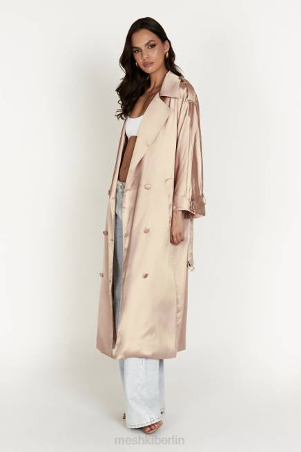 Kleidung Meshki Azaela-Satin-Trenchcoat Sekt 2F8B1654