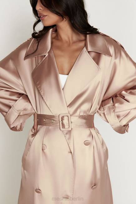 Kleidung Meshki Azaela-Satin-Trenchcoat Sekt 2F8B1654