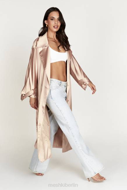 Kleidung Meshki Azaela-Satin-Trenchcoat Sekt 2F8B1654