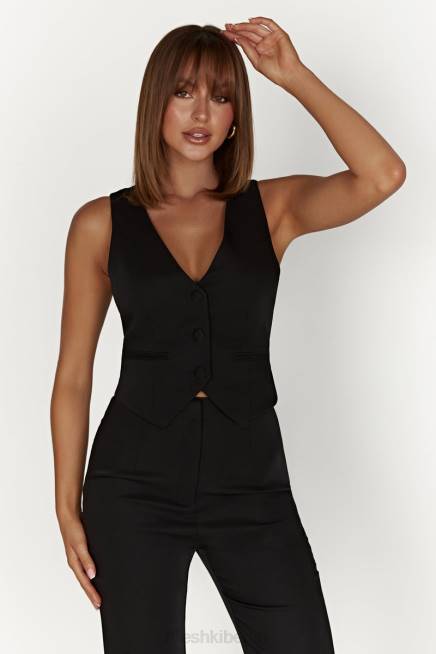 Kleidung Meshki Blair Krepp-Taillenmantel Schwarz 2F8B878