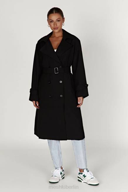 Kleidung Meshki Keily super übergroßer Trenchcoat Schwarz 2F8B1644