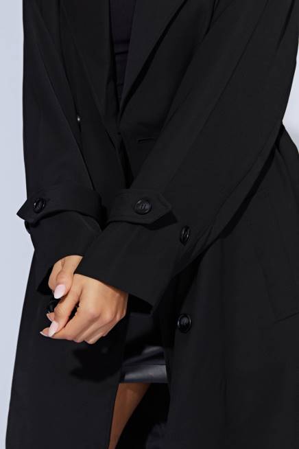 Kleidung Meshki Keily super übergroßer Trenchcoat Schwarz 2F8B1644