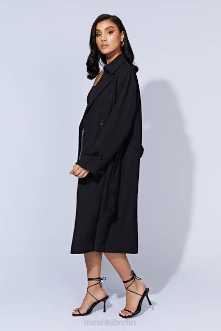 Kleidung Meshki Keily super übergroßer Trenchcoat Schwarz 2F8B1644