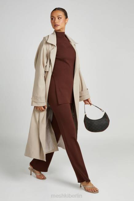 Kleidung Meshki Jovie übergroßer Strickpullover Haselnuss 2F8B823