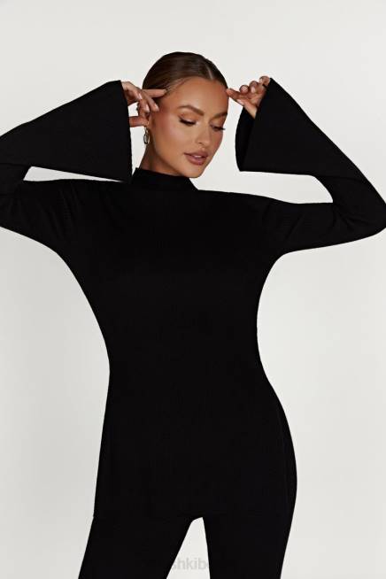 Kleidung Meshki Jovie übergroßer Strickpullover Schwarz 2F8B899