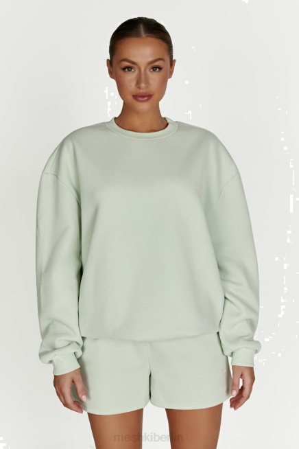 Kleidung Meshki Phoenix übergroßer Pullover mit Rundhalsausschnitt leichter Salbei 2F8B932